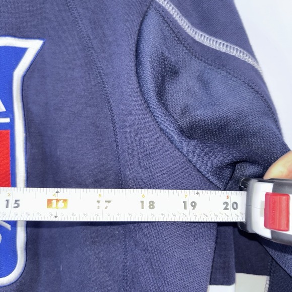 Reebok New York Rangers NHL Hoodie Face Off Collection Navy Red Size Small - Picture 6 of 11